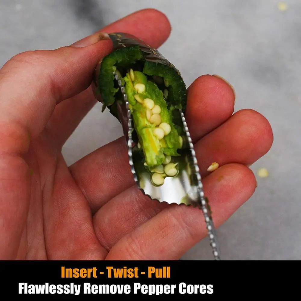 CorePro Stainless Steel Jalapeno Corer | Serrated Pepper & Vegetable Core Remover Tool