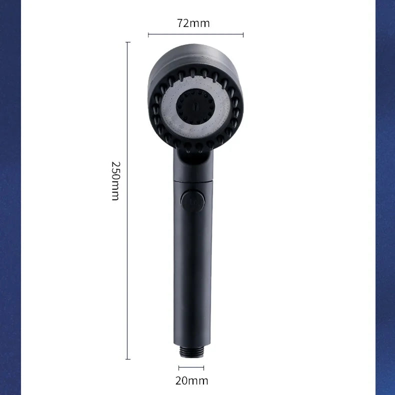 High Pressurized Filter Shower Head - 3-Mode Adjustable Spray with Massage Brush