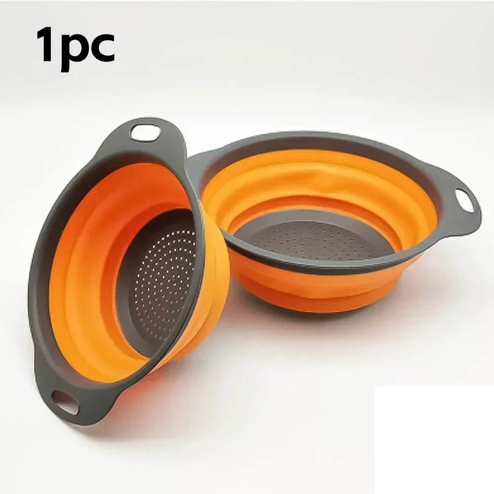 Silicone Folding Drain Basket - Collapsible Fruit & Vegetable Washing Basket