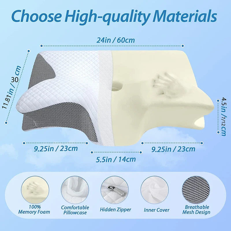 Memory Foam Cervical Pillow β 2-in-1 Ergonomic Neck Support
