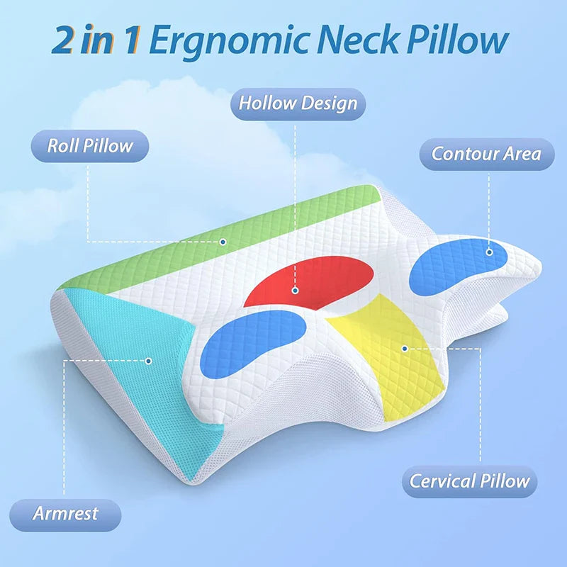 Memory Foam Cervical Pillow β 2-in-1 Ergonomic Neck Support