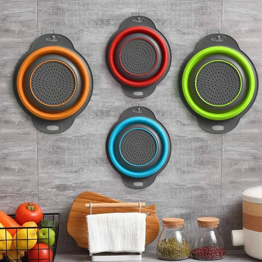 Silicone Folding Drain Basket - Collapsible Fruit & Vegetable Washing Basket