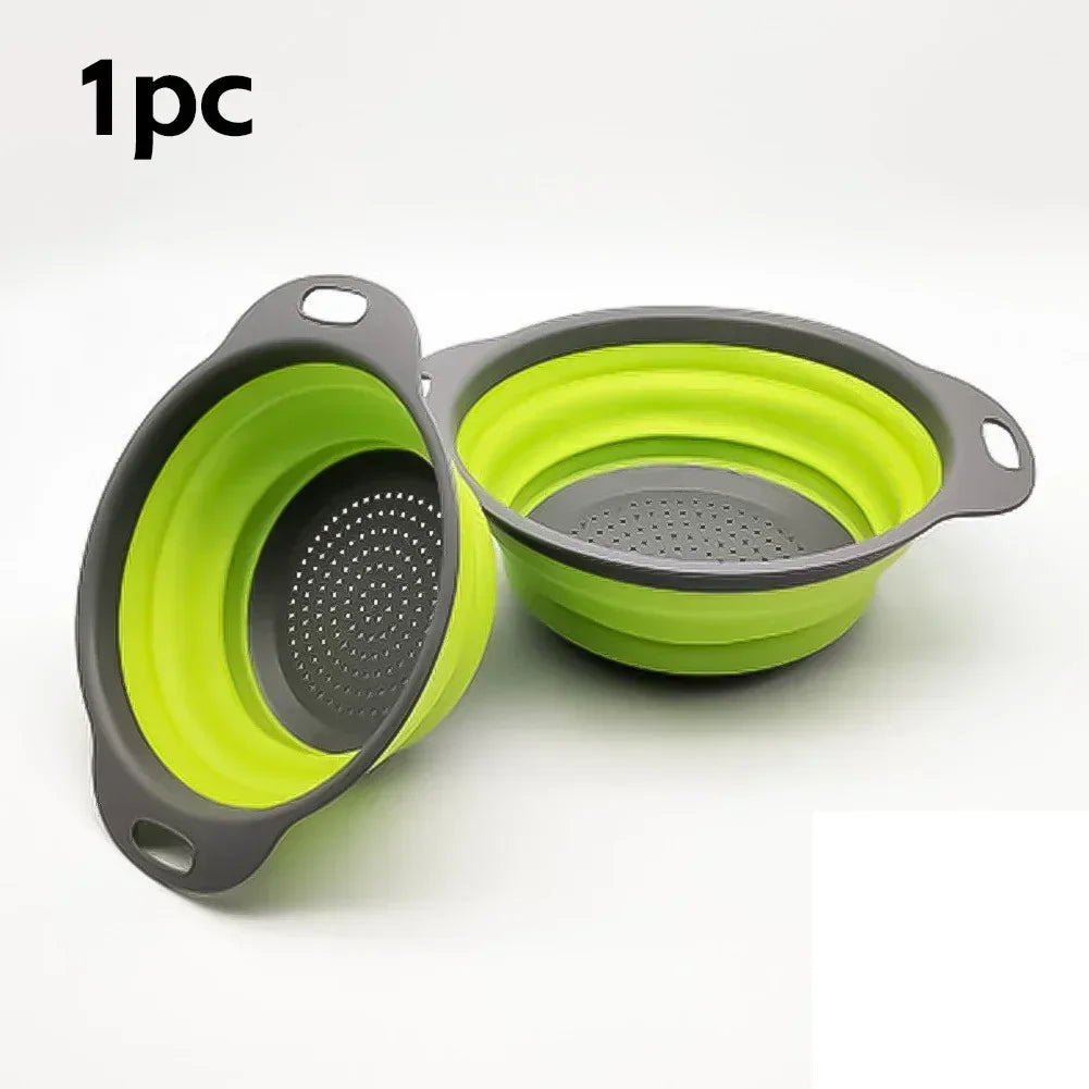 Silicone Folding Drain Basket - Collapsible Fruit & Vegetable Washing Basket