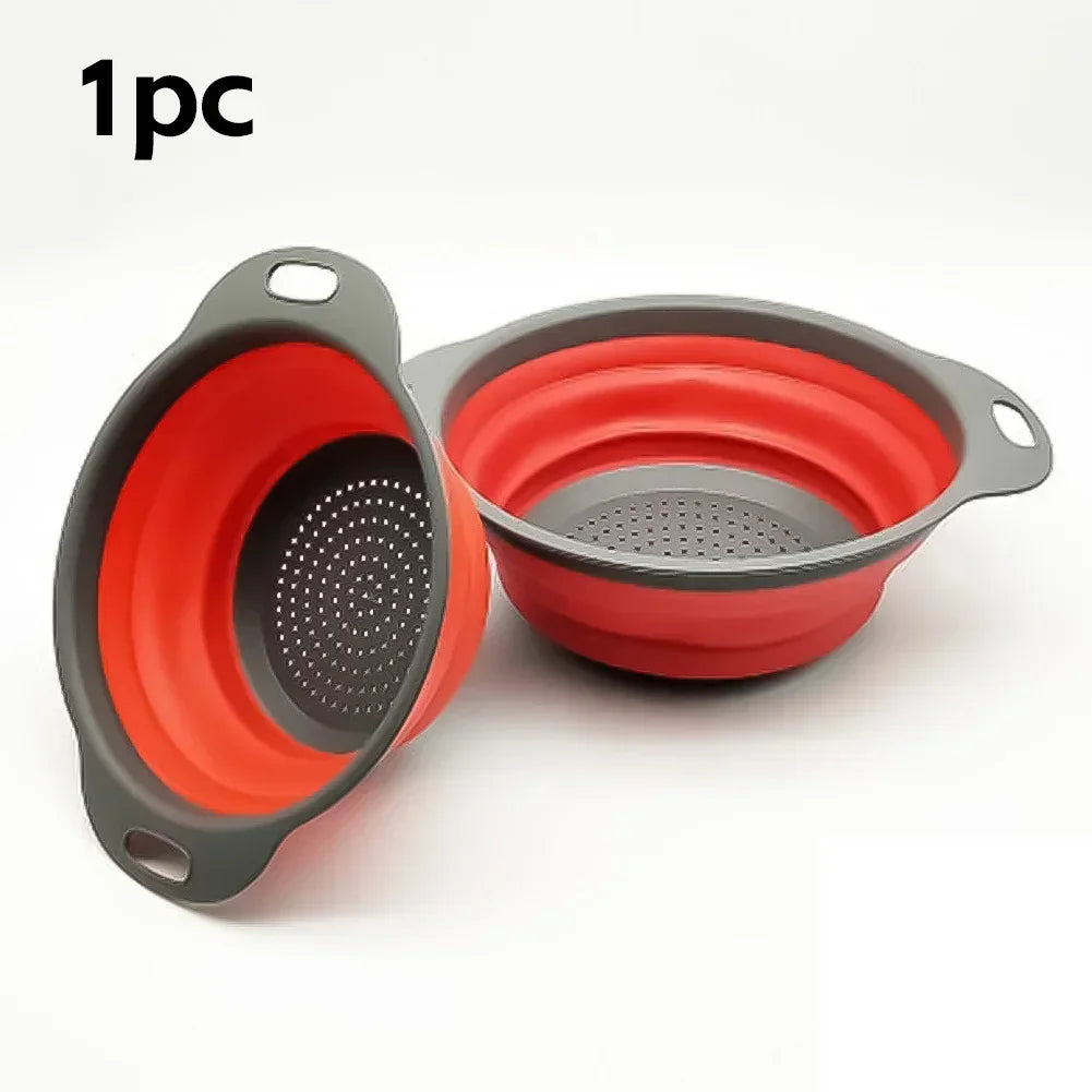 Silicone Folding Drain Basket - Collapsible Fruit & Vegetable Washing Basket