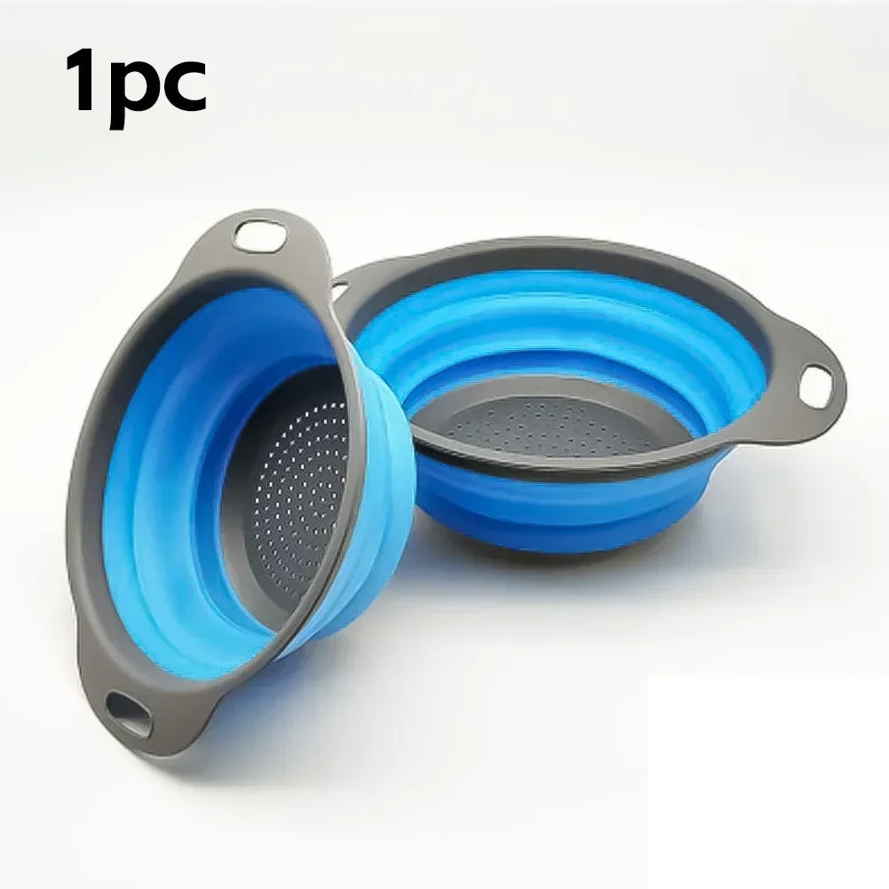 Silicone Folding Drain Basket - Collapsible Fruit & Vegetable Washing Basket