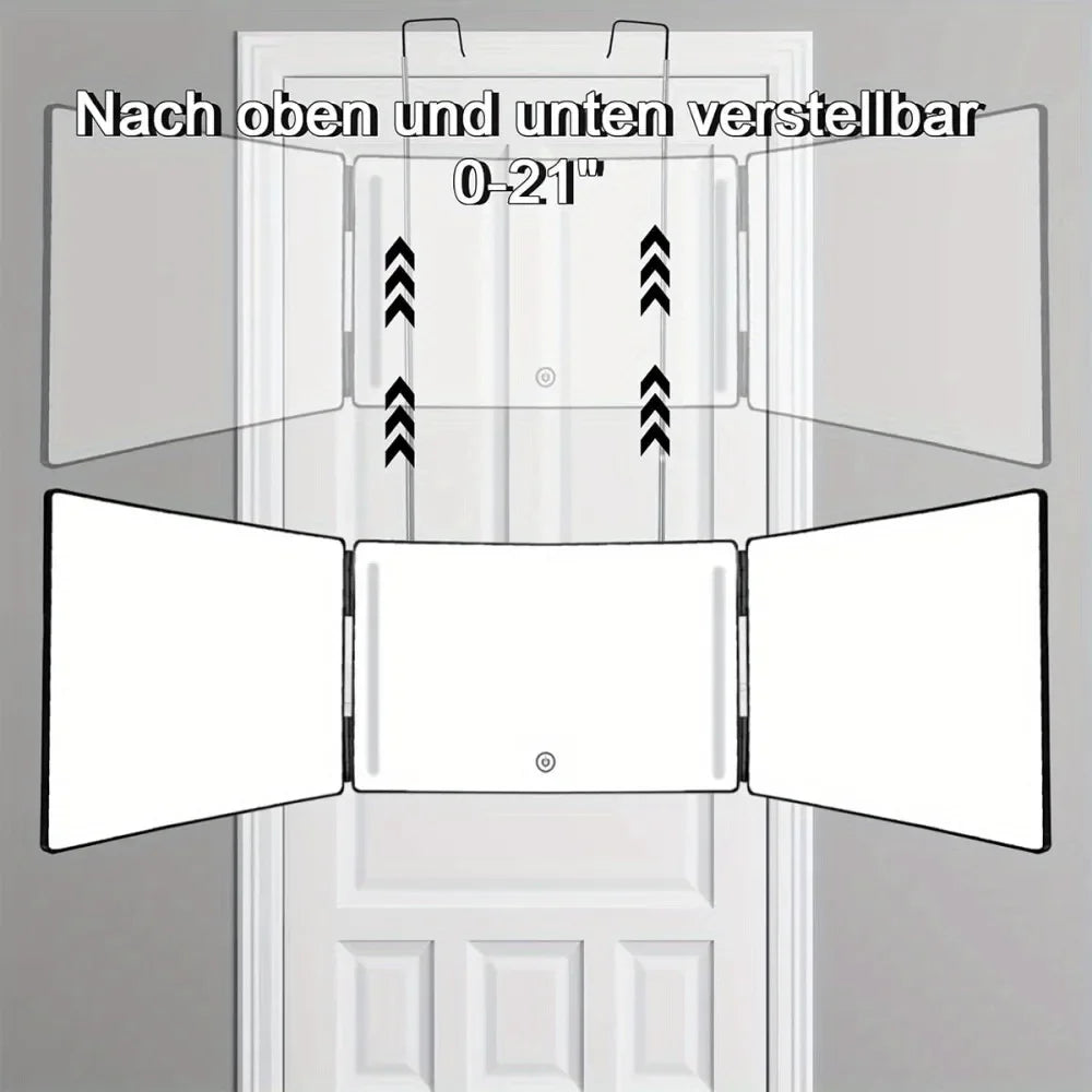 3-Sided LED Folding Mirror