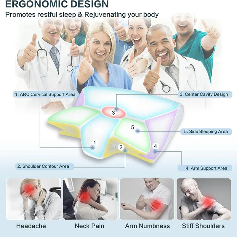 Memory Foam Cervical Pillow β 2-in-1 Ergonomic Neck Support