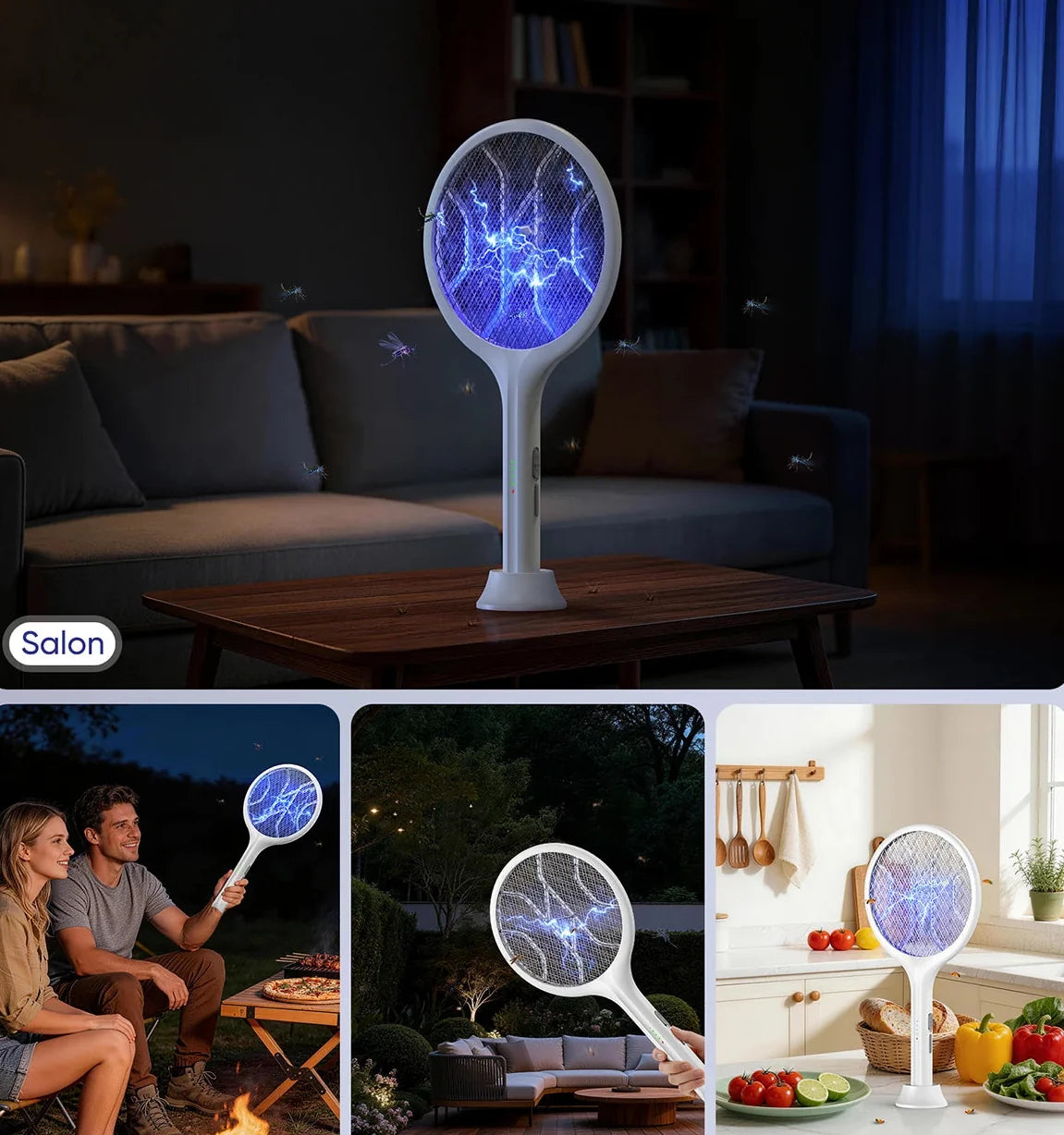 Rechargeable Electric Bug Zapper Racket