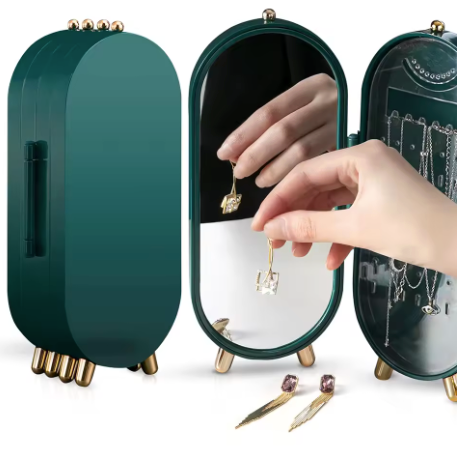 CrystalKeep - Jewelry Storage Case with Mirror