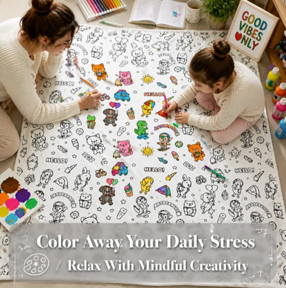 ColorCozy - DIY Color Your Own Fuzzy Blanket with 24 Markers