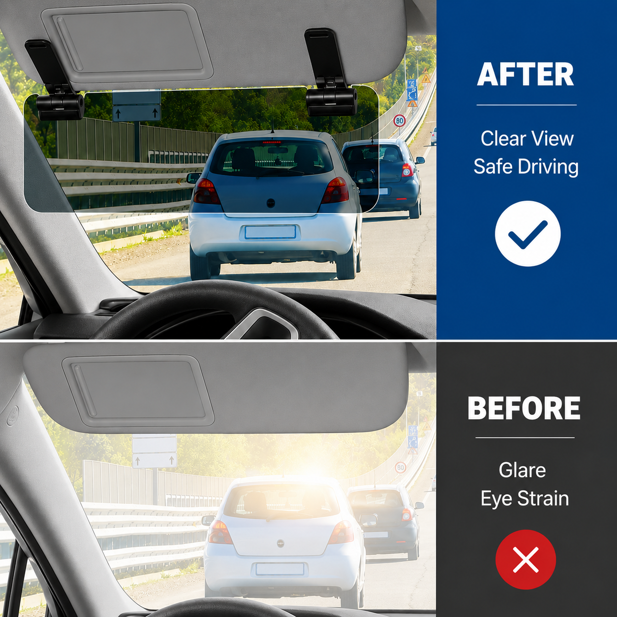 ClearDrive - Adjustable Car Sun Visor Extender & Anti-Glare Shield