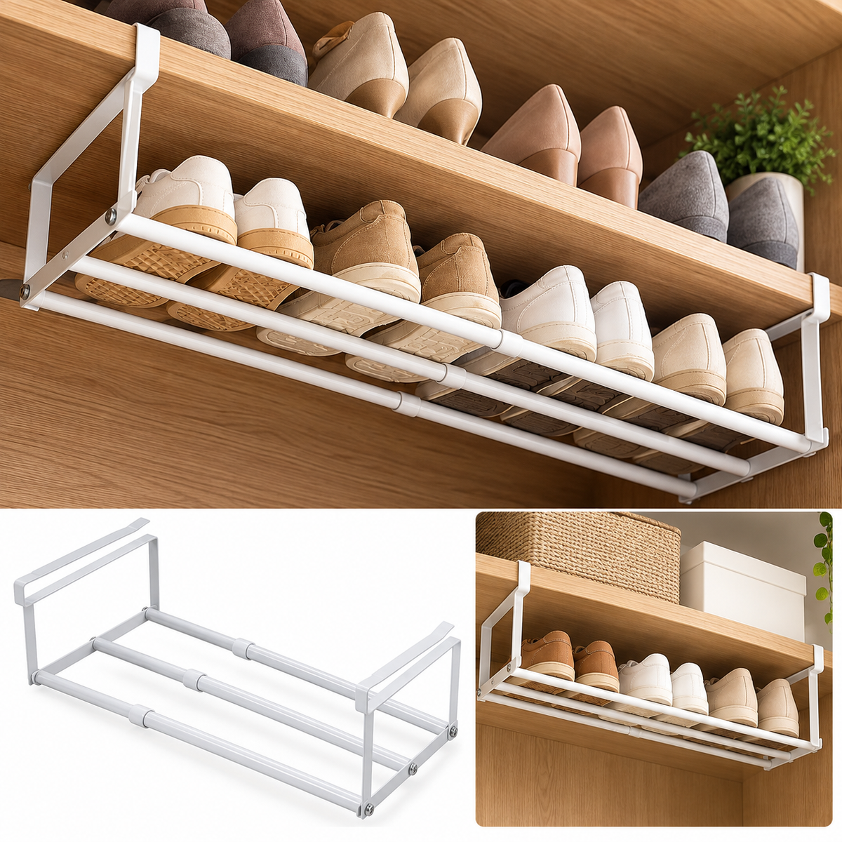 Adjustable Under-Shelf Storage Rack