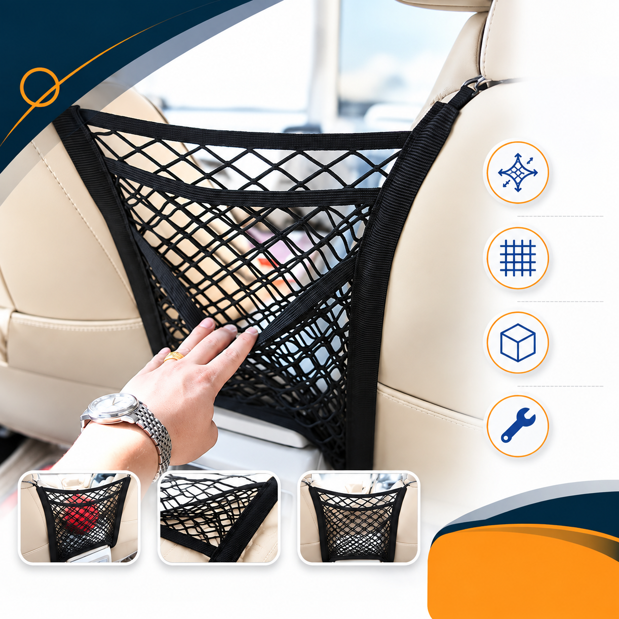 Universal Car Seat Gap Storage Net