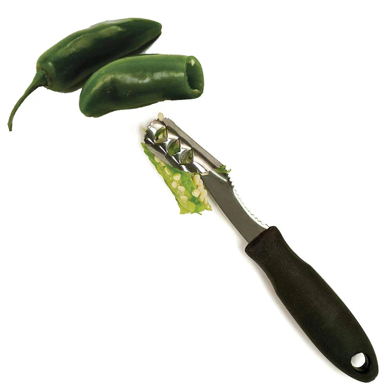 CorePro Stainless Steel Jalapeno Corer | Serrated Pepper & Vegetable Core Remover Tool