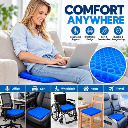 CoolSit – Breathable Honeycomb Gel Seat Cushion 💺❄️