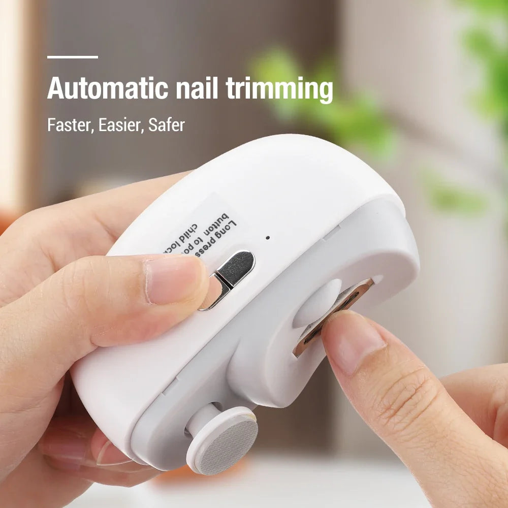 Rechargeable Electric Nail Trimmer with LED Light