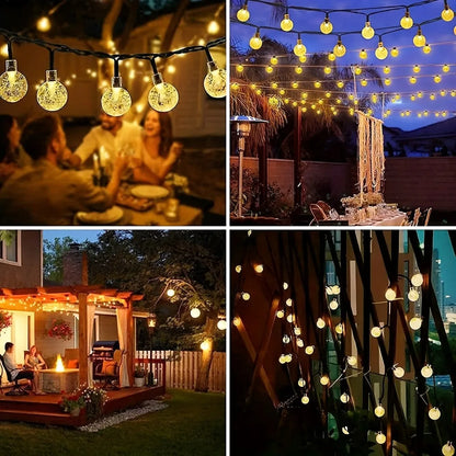 Solar Crystal Light String – LED Outdoor Decoration