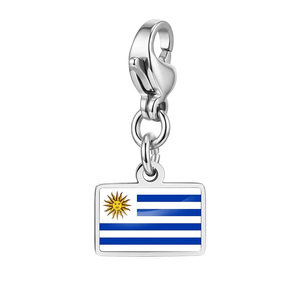 Personalised Country Flag Keychain & Bag Charm