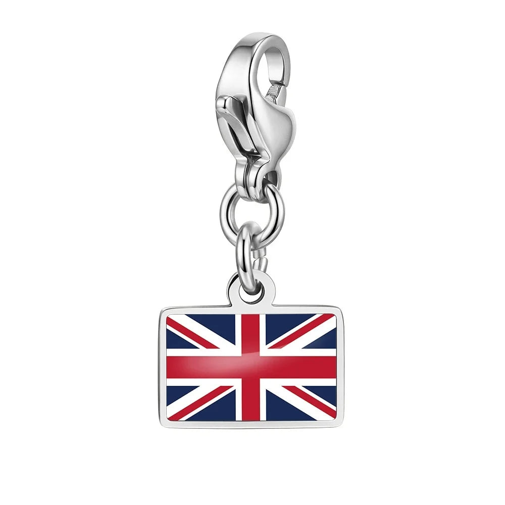 Personalised Country Flag Keychain & Bag Charm