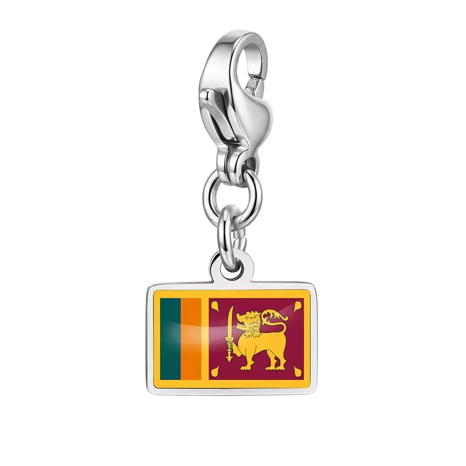 Personalised Country Flag Keychain & Bag Charm