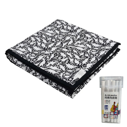 ColorCozy - DIY Color Your Own Fuzzy Blanket with 24 Markers
