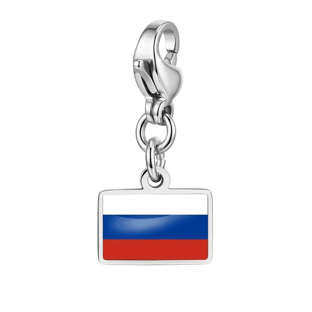 Personalised Country Flag Keychain & Bag Charm