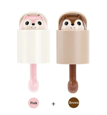 Cute Squirrel Surprise Wall Hook (2pcs)