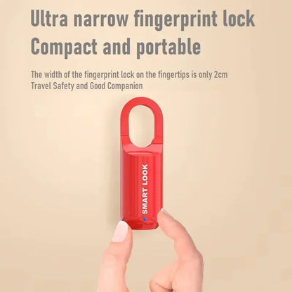SecureTouch Mini Fingerprint Padlock | Keyless USB Rechargeable Anti-Theft Lock