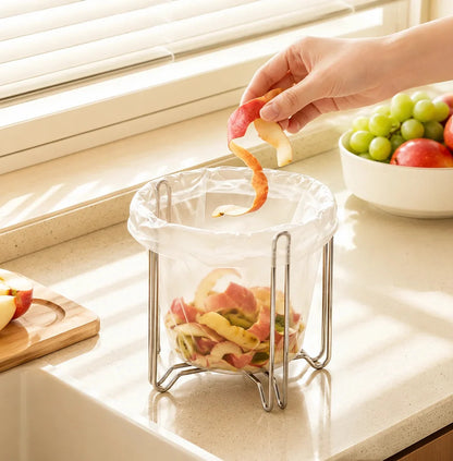 BinMate – Foldable Stainless Steel Bag Holder 🗑️✨