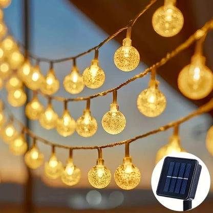Solar Crystal Light String – LED Outdoor Decoration