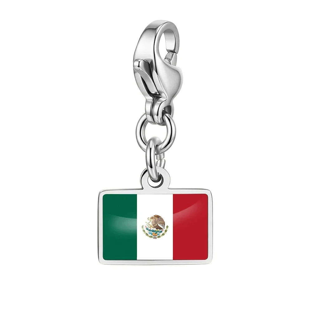 Personalised Country Flag Keychain & Bag Charm