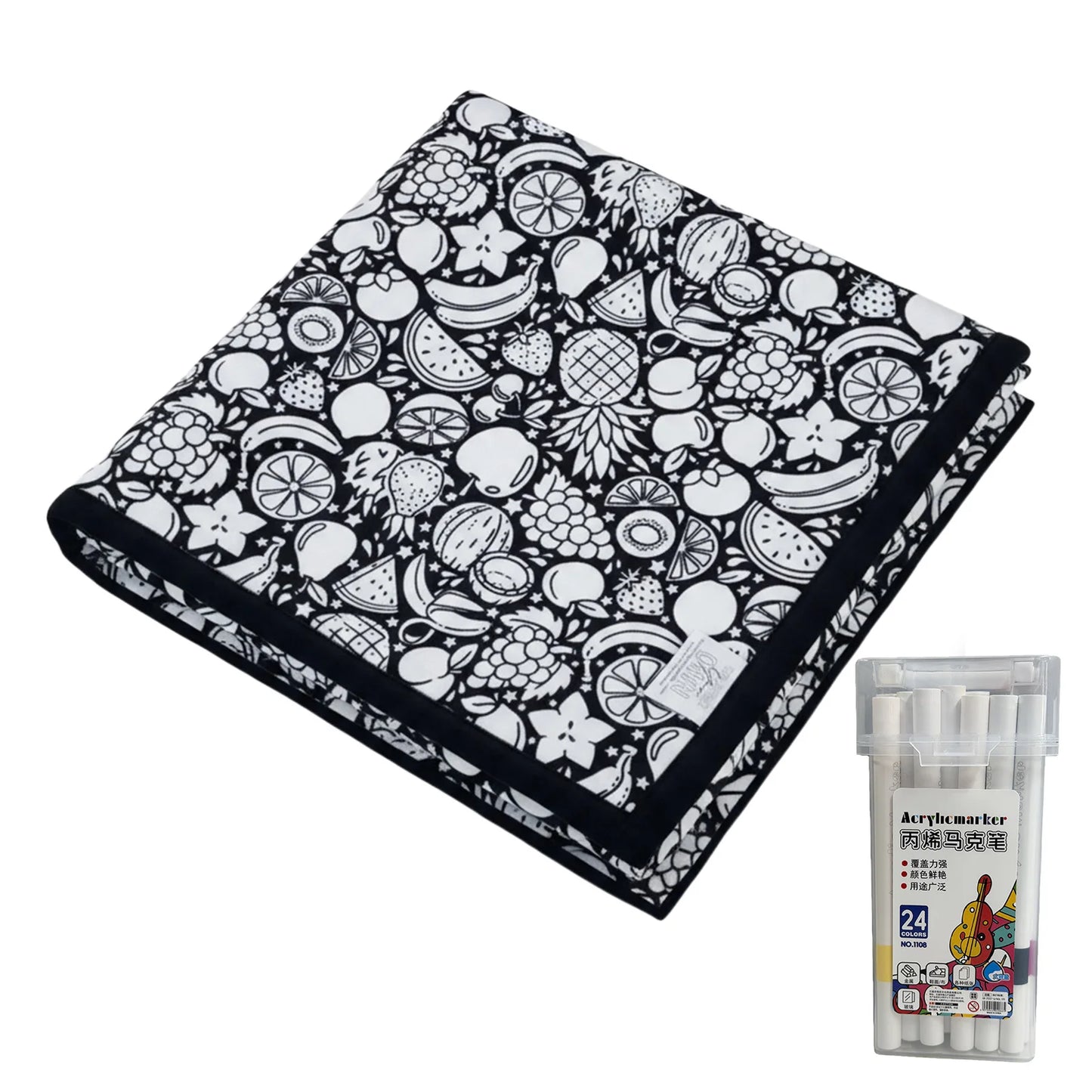 ColorCozy - DIY Color Your Own Fuzzy Blanket with 24 Markers