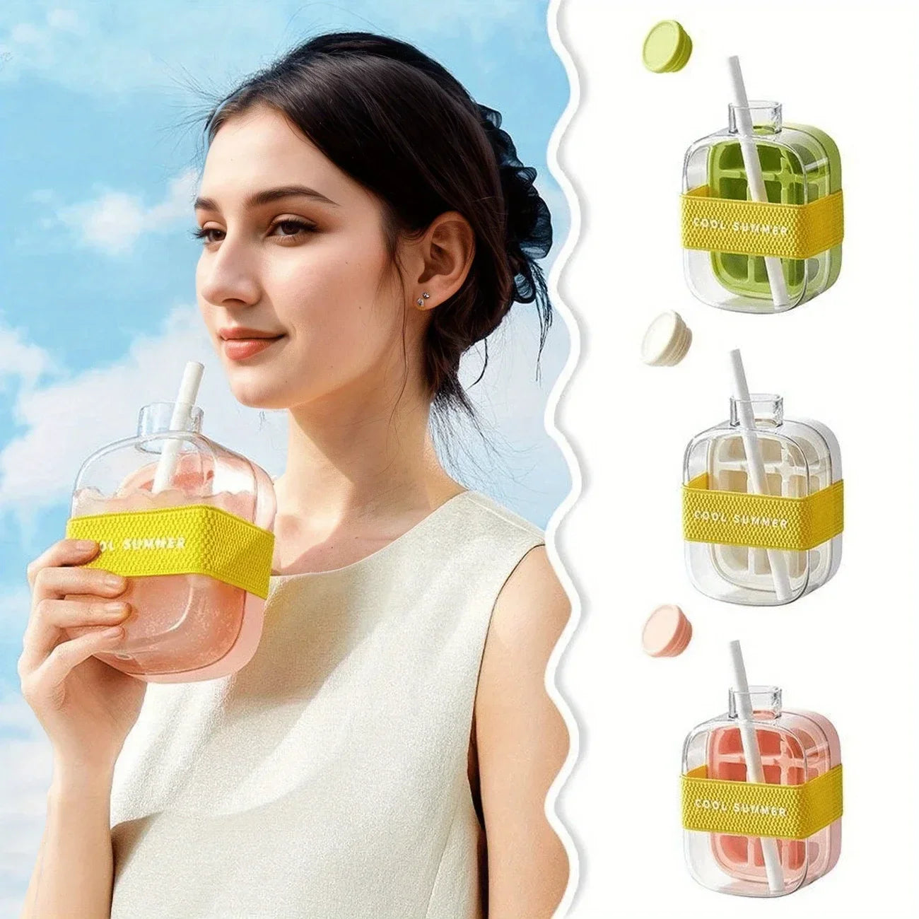 ChillPress 2-in-1 Ice Maker Bottle | No-Touch Ice Mold & Cooling Cup for Drinks