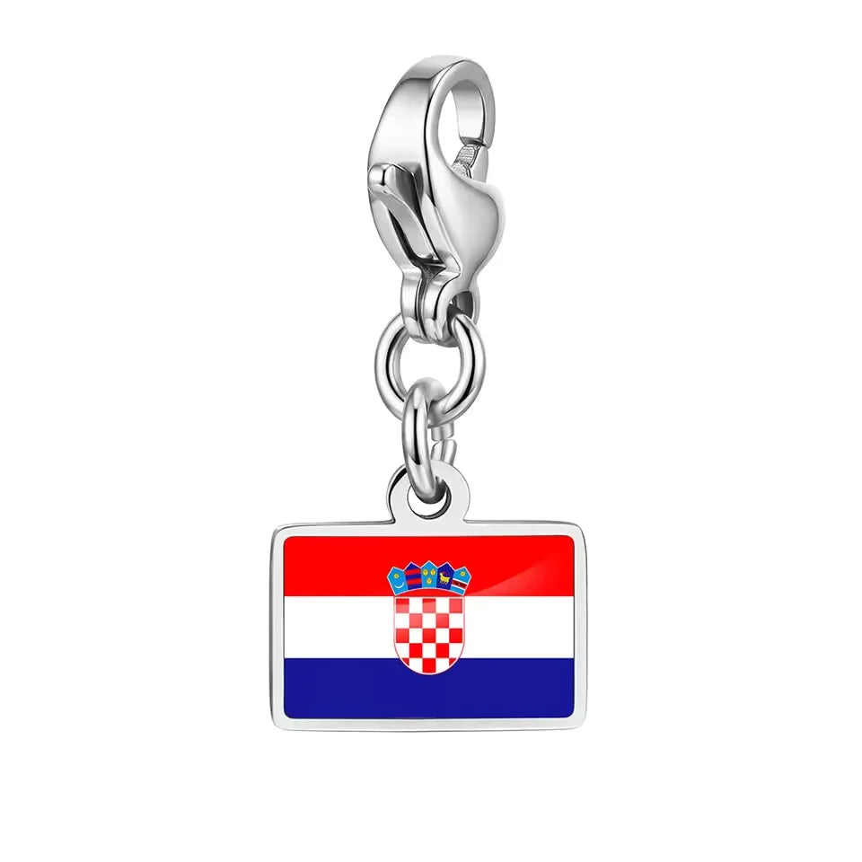 Personalised Country Flag Keychain & Bag Charm