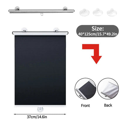Retractable Sunshade Roller Curtain with Suction Cups