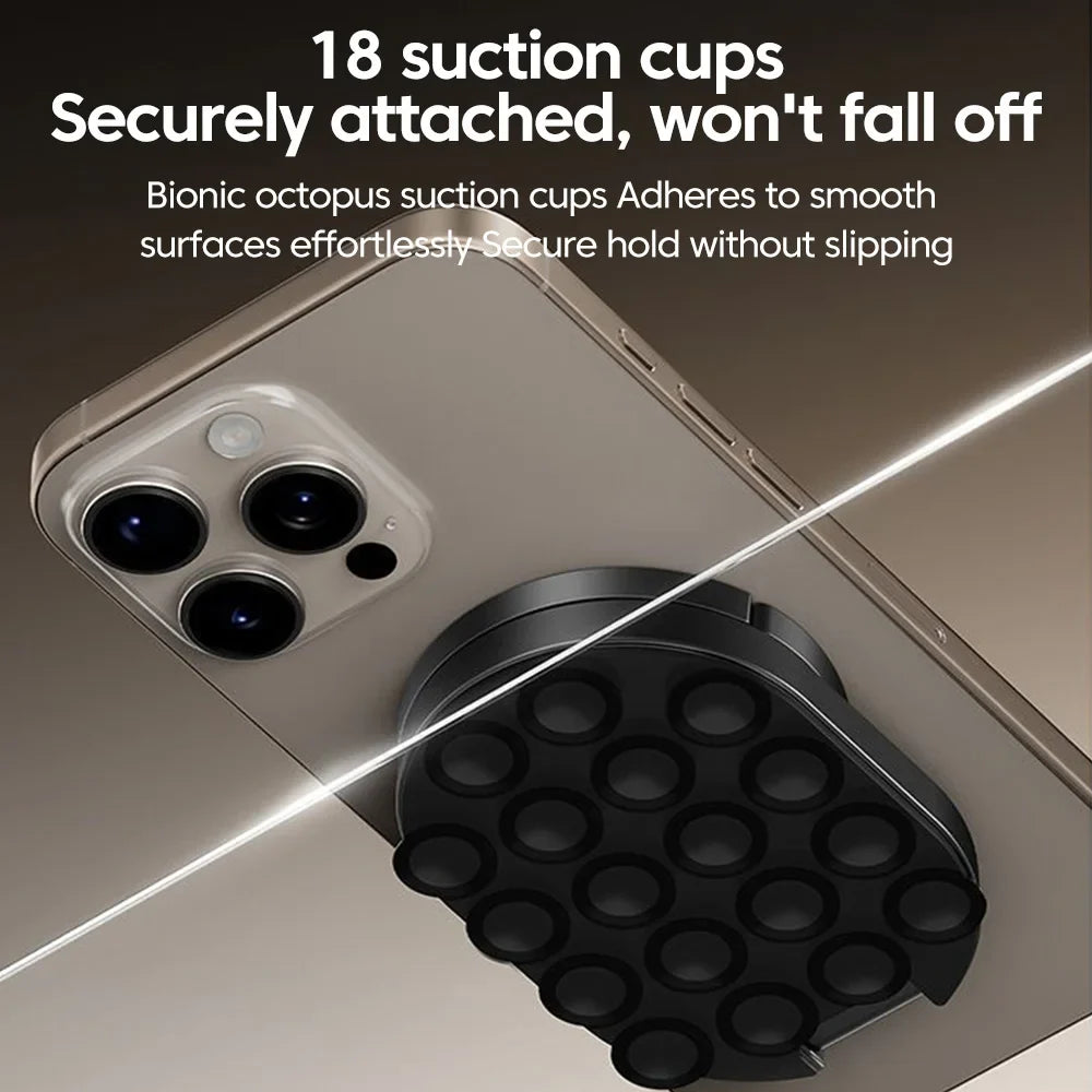FlexMag 3-in-1 Magnetic Phone Stand with Suction Base | 360° Rotatable Foldable Holder