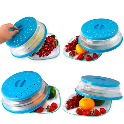 Microwave Splatter Cover - Heating Folding Silicone Lid for Cooking & Fresh Keeping