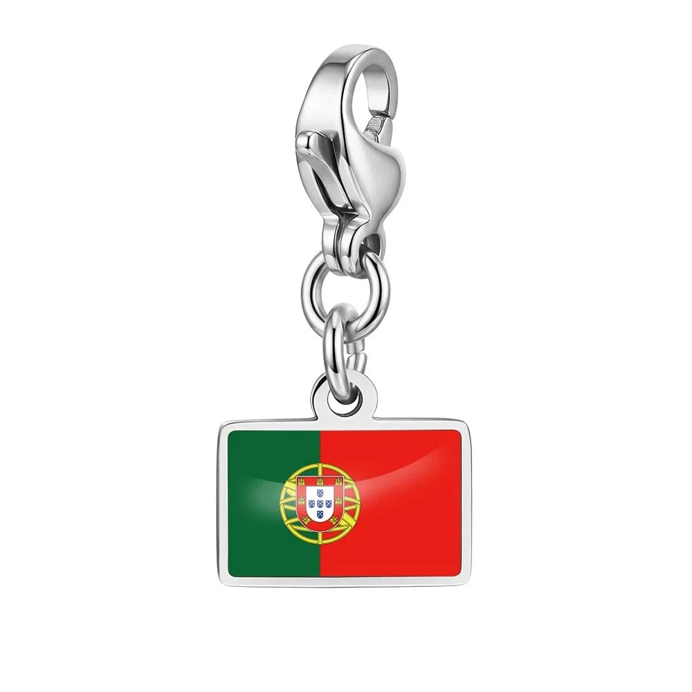 Personalised Country Flag Keychain & Bag Charm