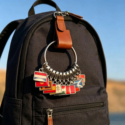 Personalised Country Flag Keychain & Bag Charm
