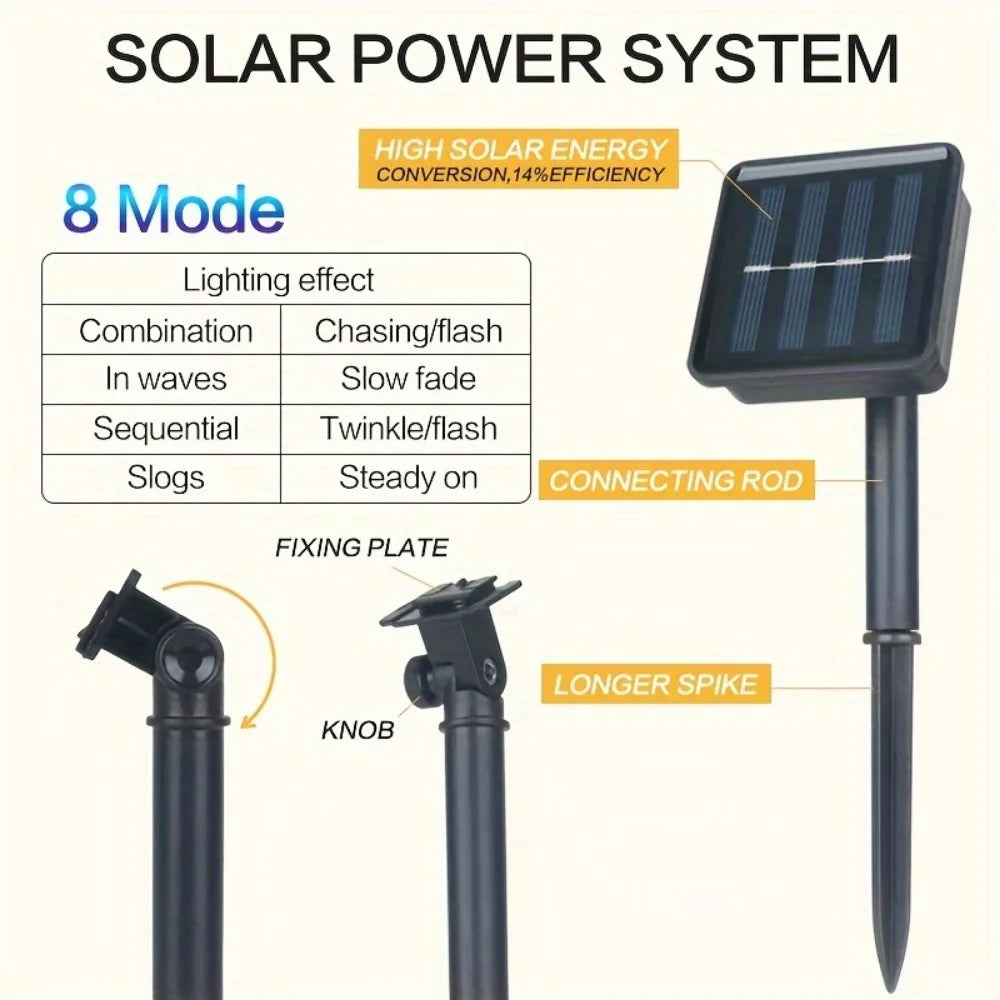 Solar Crystal Light String – LED Outdoor Decoration