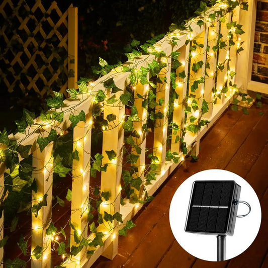 Ivy String Lights with 100 LEDs – Solar-Powered, Waterproof