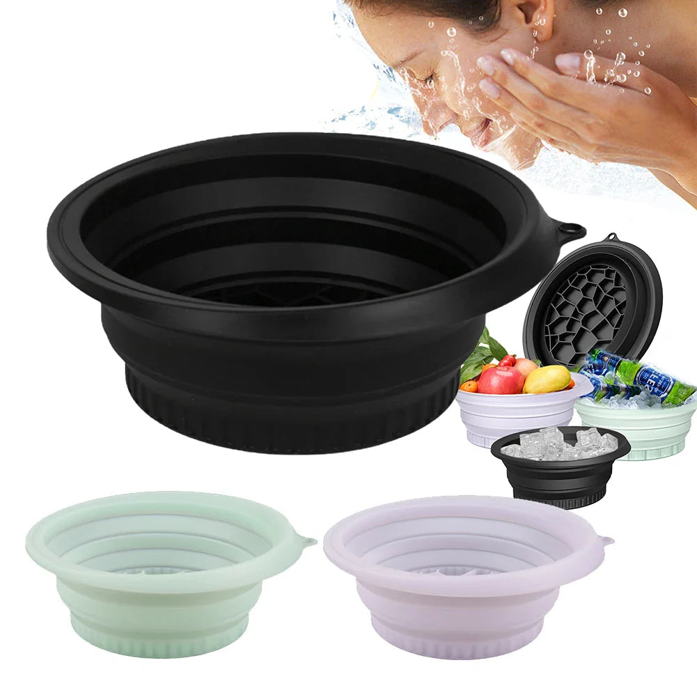 IceGlow Pro Silicone Ice Facial Bowl | Foldable Cold Therapy Face Bath with Built-In Ice Tray