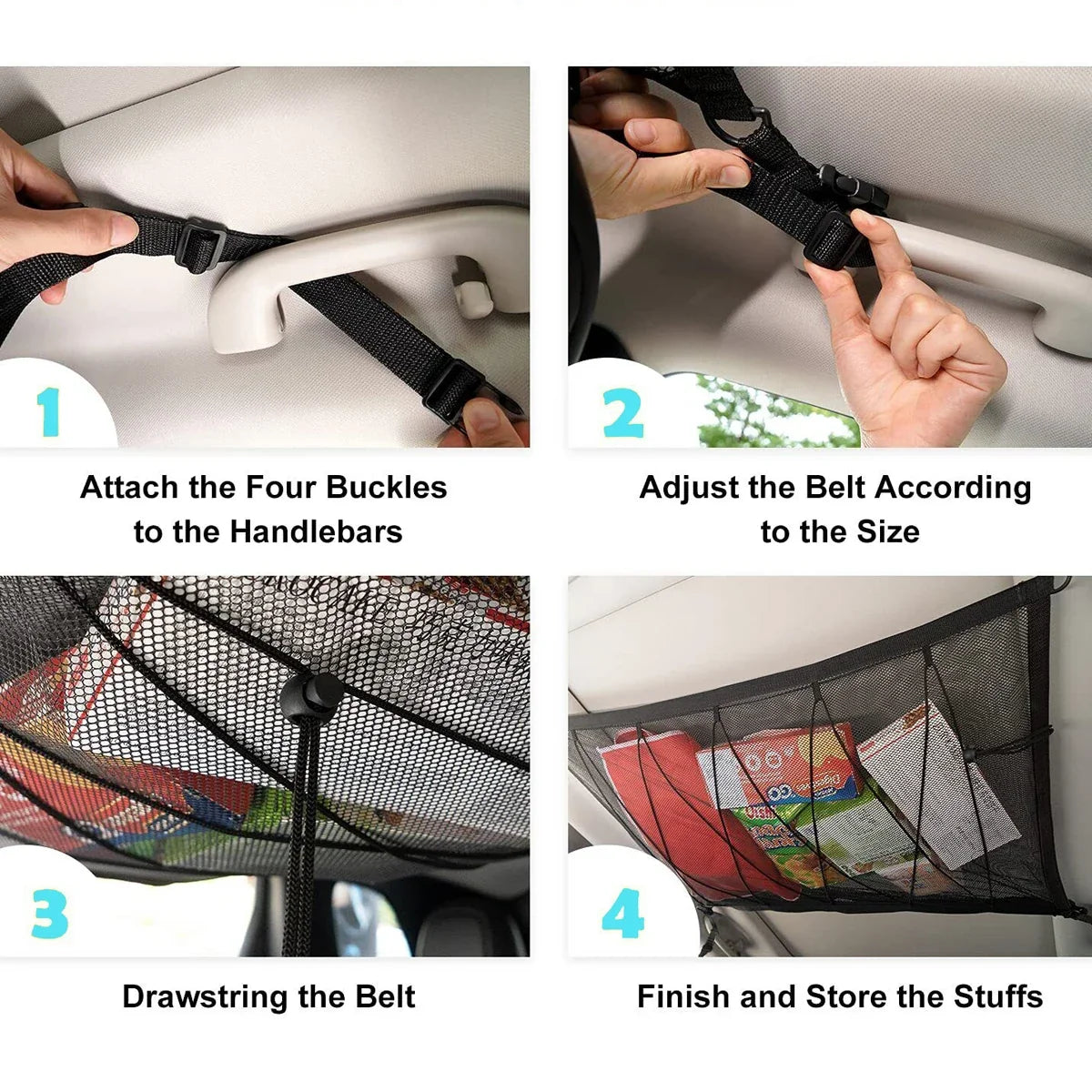 Car Ceiling Storage Net – Double-Layer Roof Organiser
