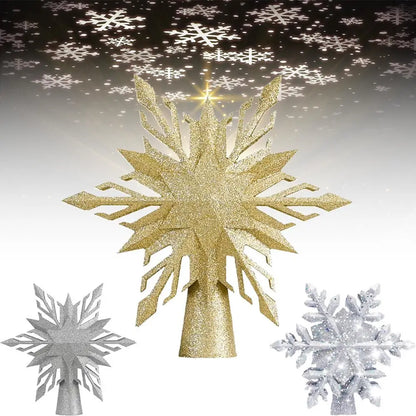 LED Snowflake Projector Christmas Tree Topper