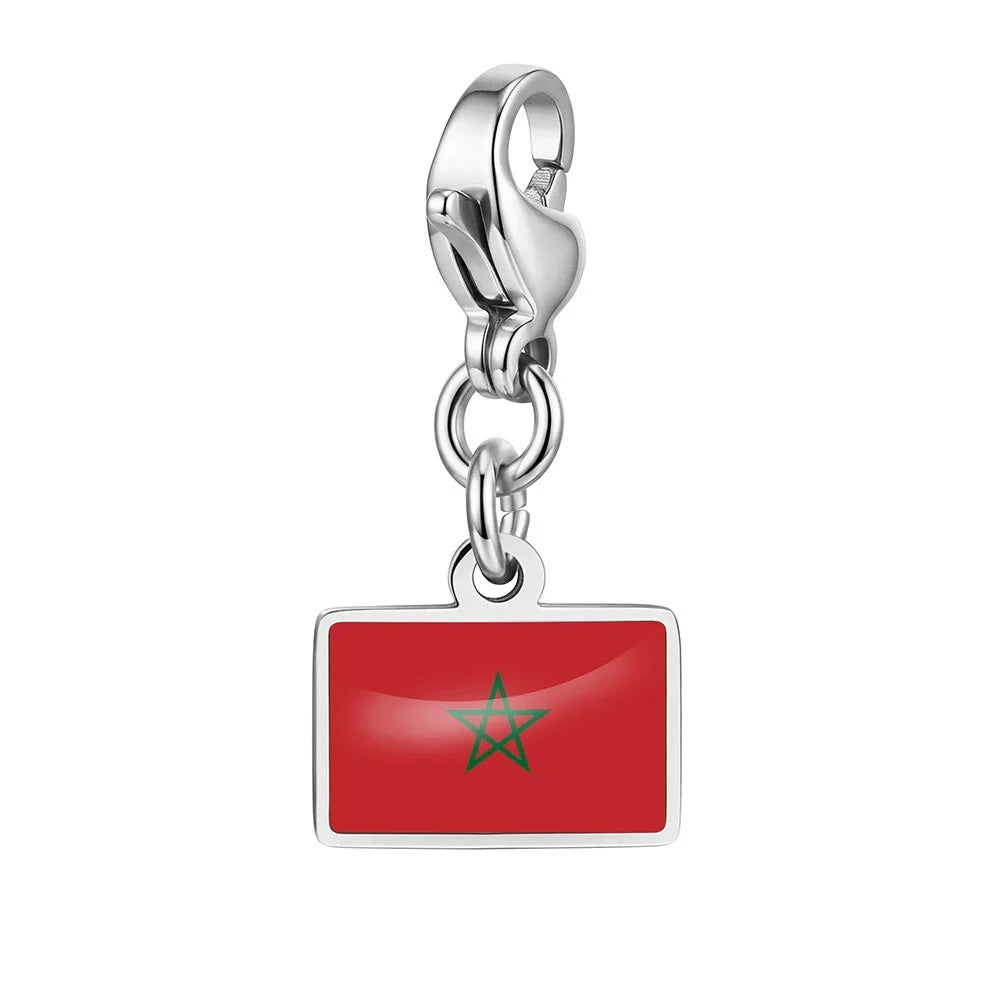 Personalised Country Flag Keychain & Bag Charm