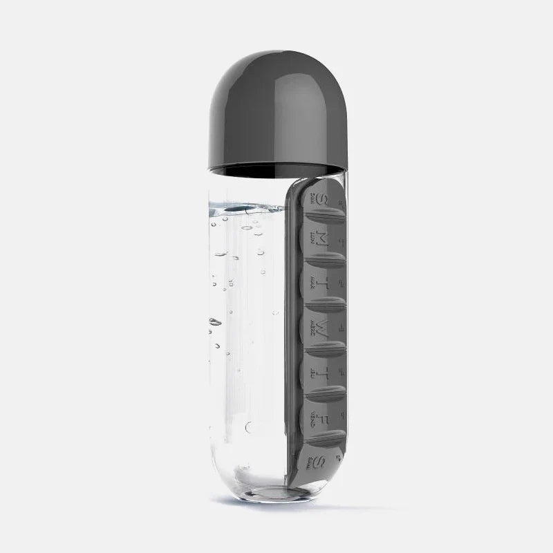 HydraDose 2-in-1 Water Bottle with Weekly Pill Organizer