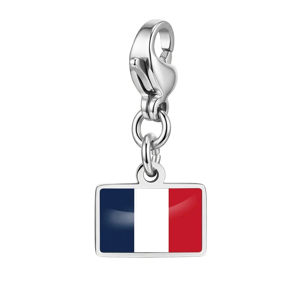 Personalised Country Flag Keychain & Bag Charm