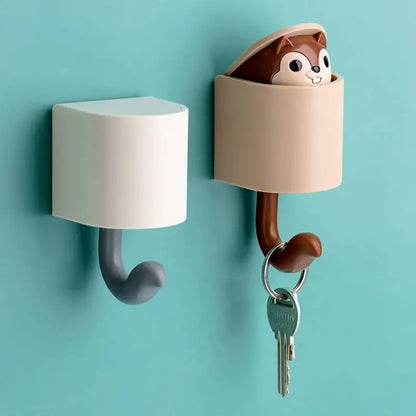 Cute Squirrel Surprise Wall Hook (2pcs)