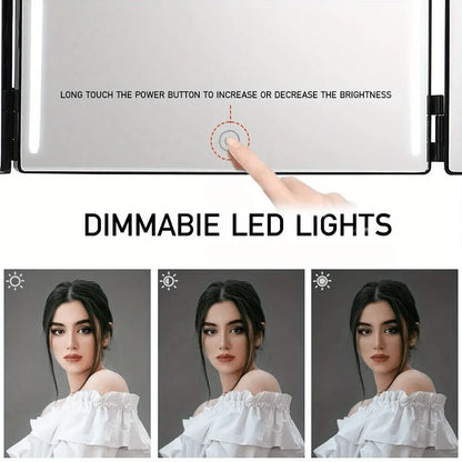 3-Sided LED Folding Mirror