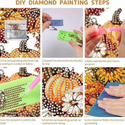 Pumpkin Diamond Painting Hanging Ornament Kit 🎃💎